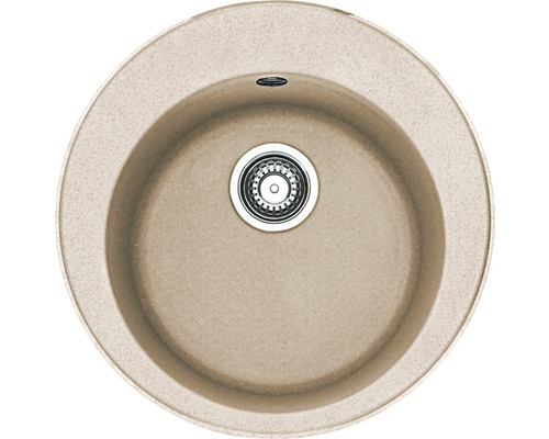 Chiuvetă bucătărie fragranit 1 cuvă Franke ROG 610 Ø51 cm fără picurător Avena reversibilă Chiuvetă rotundă de bucătărie din piatră cu garnitură de scurgere