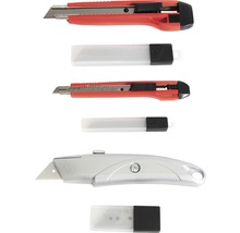 Trei cuțite cutter cu lame interschimbabile și magazii de lame