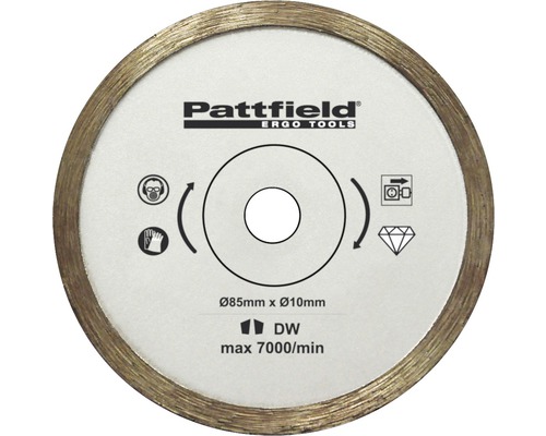 Disc debitare Pattfield Ø85x10 mm diamantat, pentru fierăstraie circulare mini