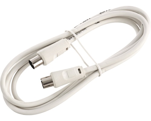 Cablu coaxial de conexiune S-Impuls 1,5m protejat, alb Cablu coaxial cu conector F