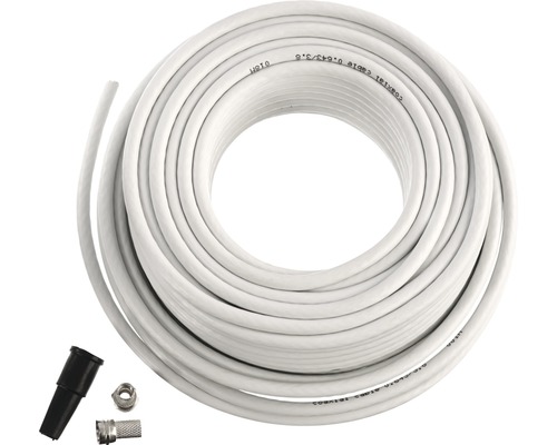 Kit prelungire cablu coaxial S-Impuls 20m, incl. 2 mufe F și 1 manșon izolator pt. exterior Kit prelungire cablu coaxial S-Impuls 20m, incl. 2 mufe F și 1 manșon izolator pt. exterior
