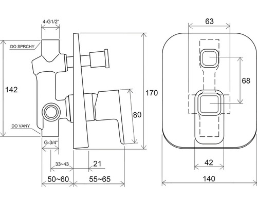 Desen tehnic al unei baterii de baie cu dimensiuni