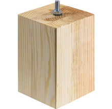 Picior de mobilier pătrat din lemn cu șurub