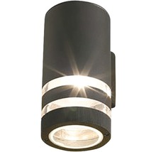 Lumină cilindrică de perete pentru exterior cu emisie de lumină în partea de sus și de jos