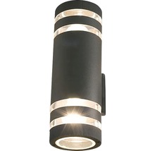 Corp de iluminat cilindric de perete pentru exterior cu benzi orizontale de lumină