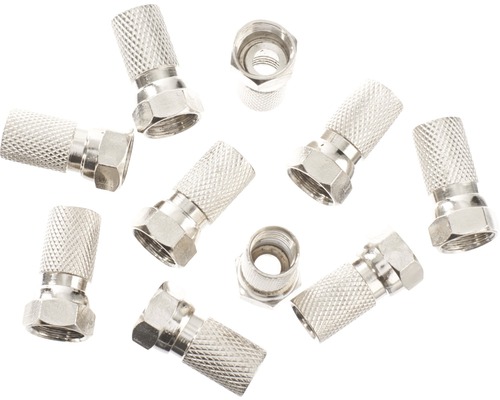 Mufe F S-Impuls pentru cablu coaxial max. Ø7 mm, 10 bucăți Mai mulți conectori F din metal