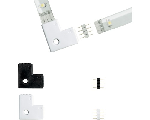 Conector de colț pentru bandă LED cu piesă de conectare
