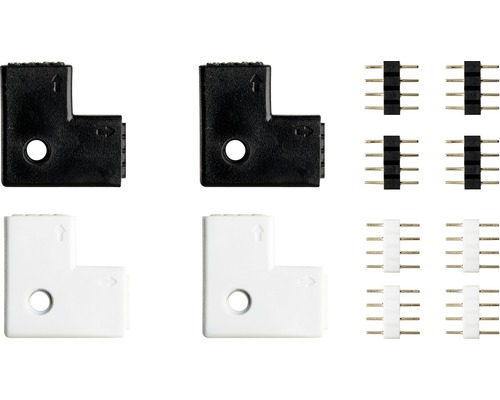 Set conectori de colț pentru bandă LED cu conector cu pini