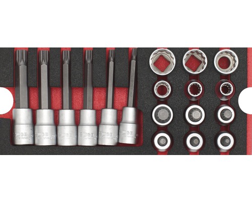 Set chei tubulare XZN Industrial 268x38x114mm, 18 piese