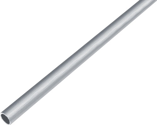 Țeavă aluminiu rotundă Alberts Ø8x1 mm, lungime 1m, nuanța oțel inoxidabil, eloxată