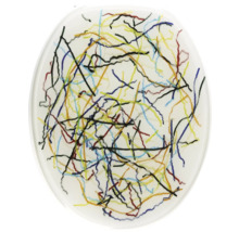 Capac de toaletă cu model abstract de linii
