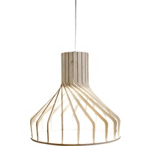 Lumină suspendată din lemn cu design deschis