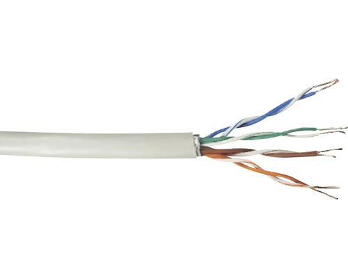 Cablu rețea date FTP Cat 5e 4x2x24AWG 200MHz gri, ecranat