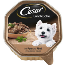 Cesar Landküche hrană umedă pentru câini cu curcan și vită în sos