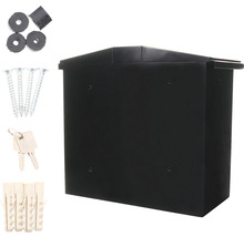 Cutie poștală neagră cu încuietoare, cu material de montare și chei