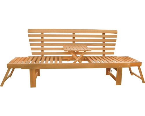 Bancă de lemn cu masă pliabilă pentru grădină