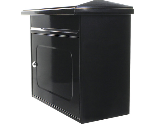 Cutie poștală neagră cu ușă care se încuie