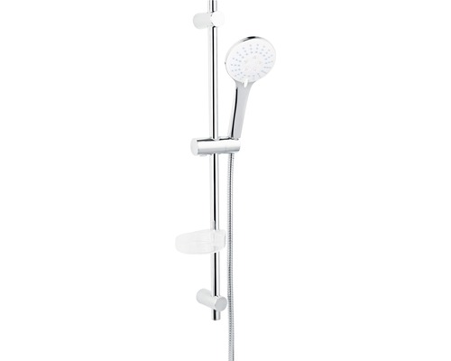 Set duș Nessa, pară mobilă cu 3 funcții, tijă culisantă și săpunieră, N350B