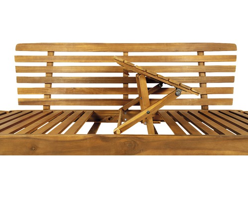 Șezlong de grădină din lemn cu suport pentru picioare reglabil