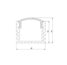 Desen tehnic al unui profil LED cu dimensiuni