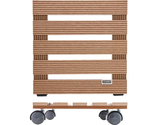 Suport mobil pentru plante din lemn cu role