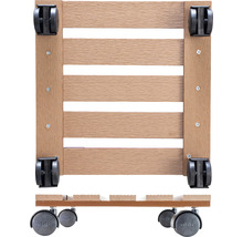 Suport mobil pentru plante din lemn cu rotile