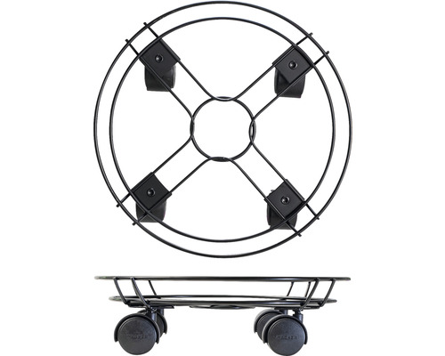 Suport metalic pentru plante cu rotile