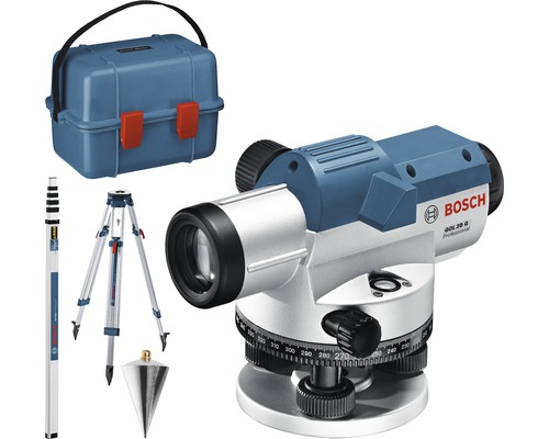 Nivelă optică Bosch Professional GOL20G, incl. stativ de fixare BT160 + miră telescopică GR500