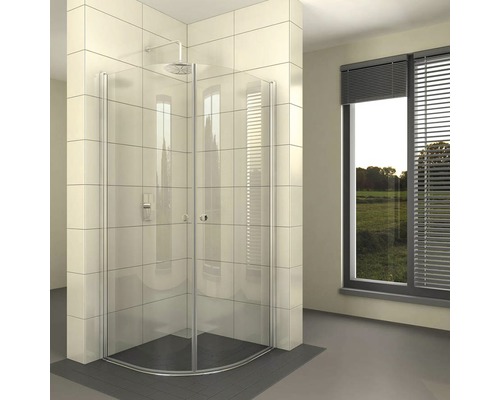 Cabină de duș semirotundă Radaway EOS PDD 80x80x197 cm, sticlă securizată transparentă, profil crom Cabină de duș semirotundă Radaway EOS PDD 80x80x197 cm, sticlă securizată transparentă, profil crom