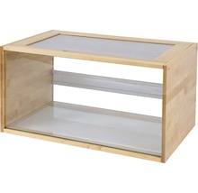 Terariu din lemn cu sticlă și plasă metalică