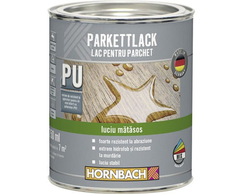 Lac pentru parchet cu luciu mătăsos Hornbach 750 ml Lac pentru parchet cu luciu mătăsos Hornbach 750 ml