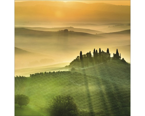 Tablou sticlă Peisaj din Toscana 20x20 cm