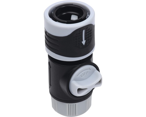 Conector robinet pentru furtunuri de grădină cu supapă de închidere