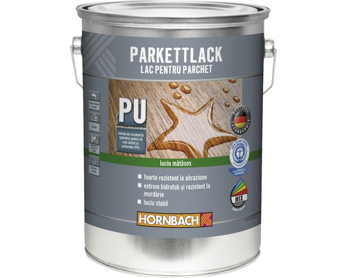 Lac pentru parchet cu luciu mătăsos Hornbach 5 l Lac pentru parchet la cutie