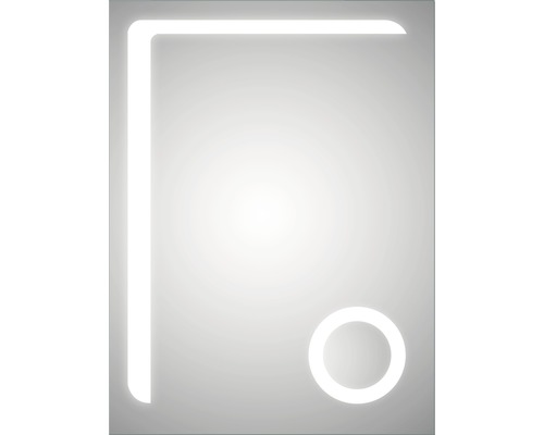 Oglindă de baie iluminată cu colț și cerc