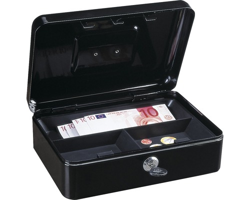 Casetă bani Cash 3 neagră 250x185x90mm