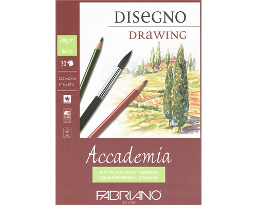 Bloc pentru desen Accademia Fabriano 29,7x42 cm, 30 foi-0