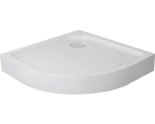 Cădiță duș semirotundă Sanotechnik T80W, 80x80 cm, plastic ABS, incl. sifon Cădiță de duș de colț albă cu set de scurgere