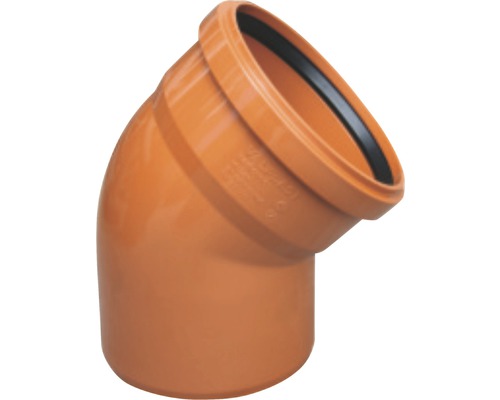 Curbă canal VALPLAST PVC Ø 110 mm 45° Cot de țeavă de canalizare cu un unghi de 45 de grade