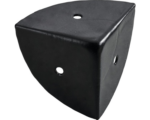 Colțar exterior de protecție Hettich 45x45x45 mm, pentru cutii de lemn, oțel vopsit negru, pachet 25 bucăți Protecție colțară neagră din plastic cu găuri pentru fixare