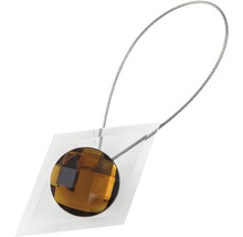Magnet decorativ Crystal pentru perdea - cu fir metalic de fixare, cafea-thumb-0