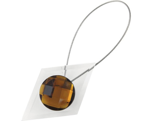 Magnet decorativ Crystal pentru perdea - cu fir metalic de fixare, cafea