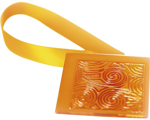 Magnet decorativ Square pentru perdea - cu panglică de fixare, orange
