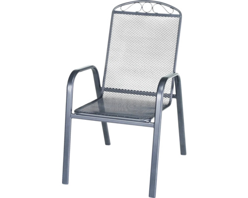 Scaun de grădină din metal cu brațe și model tip plasă
