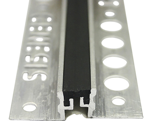 Profil de rost de dilatație din aluminiu cu inserție de cauciuc negru