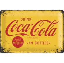 Tablou metalic decorativ Coca Cola Logo Yellow 20x30 cm-thumb-0