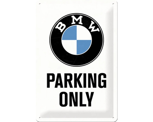 Tablou metalic decorativ BMW Parking Only 20x30 cm