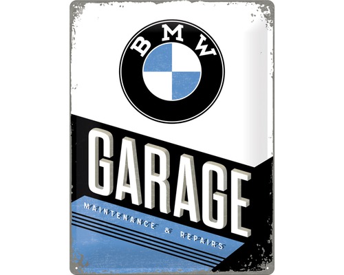 Tablou metalic decorativ BMW Garage 30x40 cm
