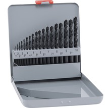 Set de burghie de diferite dimensiuni în casetă metalică