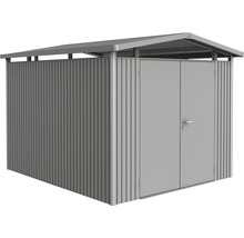 Magazie metalică pentru unelte cu ușă dublă și acoperiș în două ape